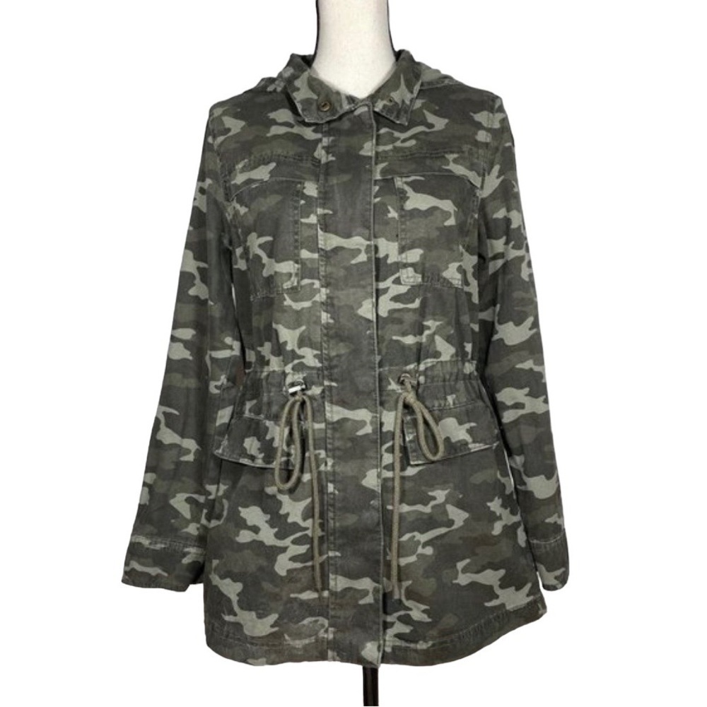 Universal Threads Camo Hooded Full Zip Up Drawstrings Long Sleeve Jacket S